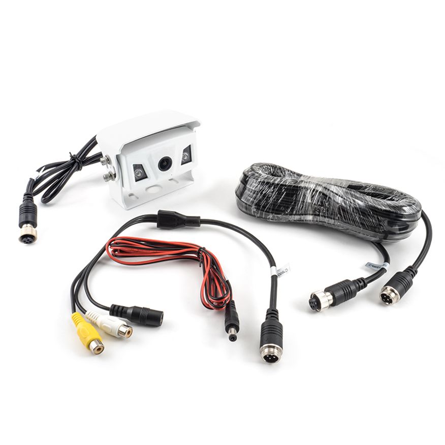 AMPIRE ultravidvinkel backkamera, vit, IP69K, bakmontering, 15m kabel