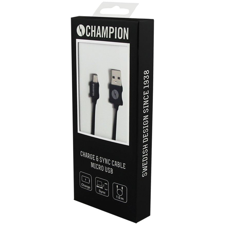 Champion Ladd&Synk kabel MicroUSB 1m