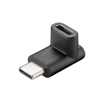 AMPIRE Adapter USB-C™-kabel till USB-C™ 90°, svart