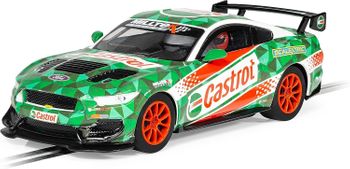Scalextric Ford Mustang GT4 Castrol 1:32 Drift 360 Guideblade Slot Race Car C4327