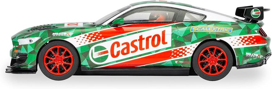 Scalextric Ford Mustang GT4 Castrol 1:32 Drift 360 Guideblade Slot Race Car C4327