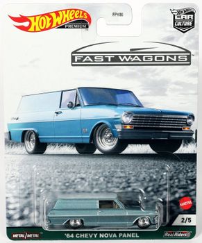 Hot Wheels 1964 Chevy Nova Panel Car Culture Fast Wagons Series #GRJ66 NRFP 1:64