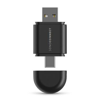 SONOCONNECT SC-MiWCA Tr&aring;dbunden till tr&aring;dl&ouml;s CarPlay och Android Auto f&ouml;r b&aring;de USB och USB-C