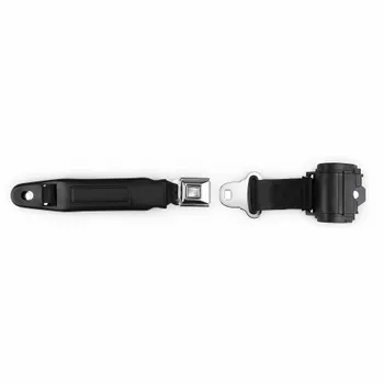 Push Button Retractable Lap Belt - Bucket Seat  - Black - Svart - Midjebälten - Rullbälte