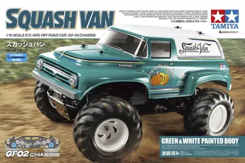 TAMIYA 47497 1/10 R/C Squash Van (Green & White Painted Body)