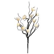 Vit roskvist med vita blommor och brun stam