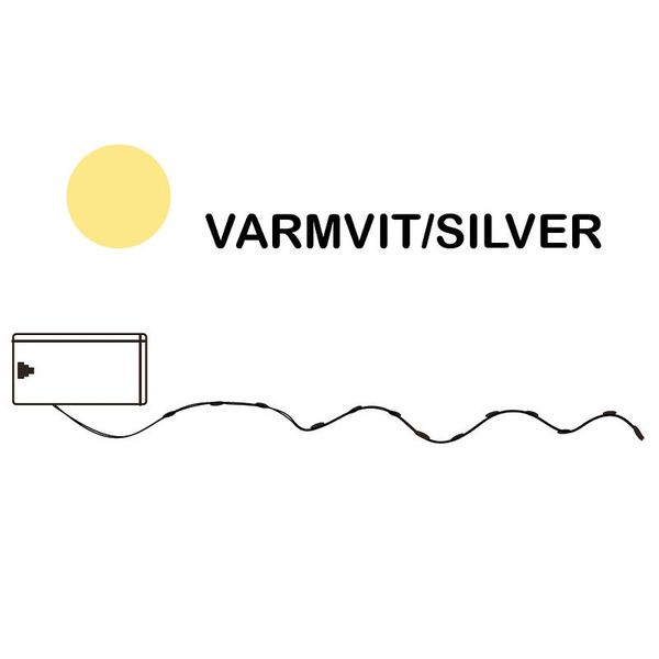 Dew Drops String 40 LED Varmvit/Silver för batteri