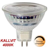 Kallvit Dimbar MR16 LED 5,2W 450lm GU5,3