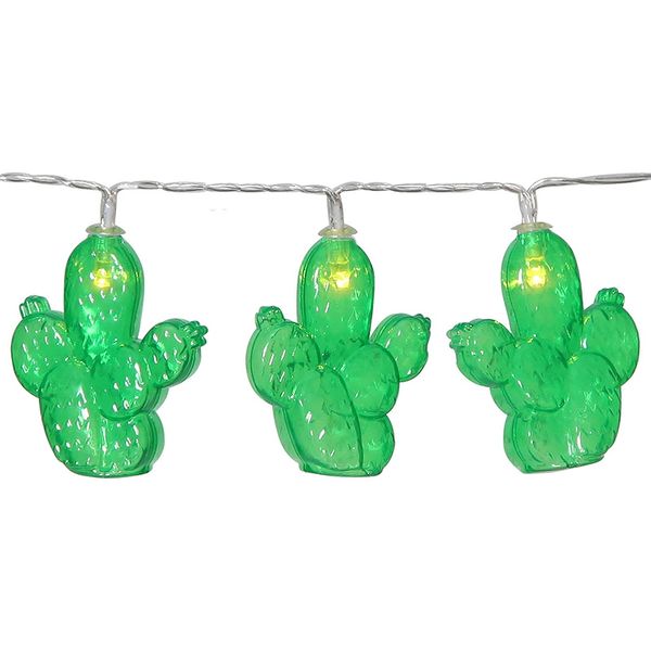 Ljusslinga 180 cm, 10-ljus med kaktus motiv
