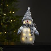 Juldekoration Joylight Grå Snögubbe 38cm