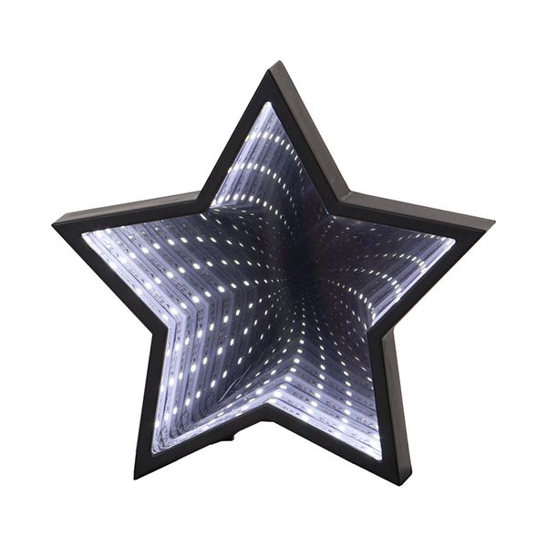 Inomhusdekoration Mirror Light Stjärna Svart 20cm