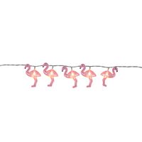 Ljusslinga 180cm, 10Ljus med rosa flamingo motiv