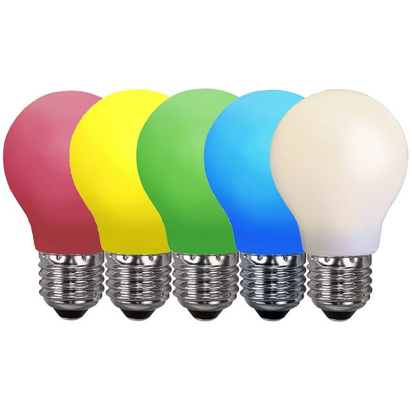 LED lampa normal 0,8W E27 Färgade