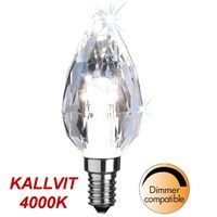Kallvit Dimbar Kronljuslampa Diamond LED 4,0W 300lm E14
