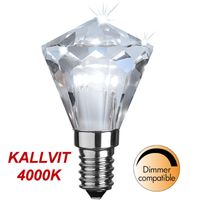 Kallvit Dimbar lampa Diamond LED 3,3W 240lm E14