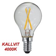 Kallvit Klotlampa Filament LED 2,3W 270lm E14