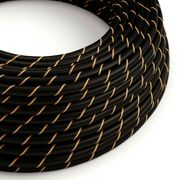 Textilkabel Rayon Black and Gold 2x0.75 mm² | Creative Cables