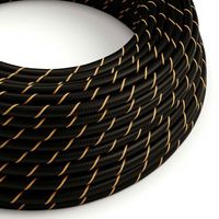 Textilkabel Rayon Black and Gold 2x0.75 mm² | Creative Cables