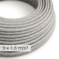 Textilkabel Linne Ljusgrå 3x1,5 mm² | Creative Cables