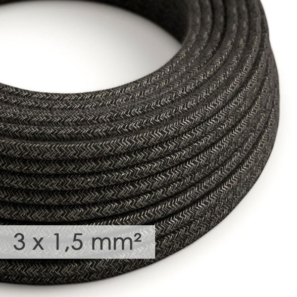 Textilkabel Linne Mörkgrå 3x1,5 mm² | Creative Cables