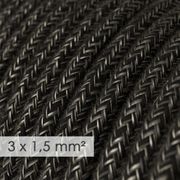 Textilkabel Linne Mörkgrå 3x1,5 mm² | Creative Cables
