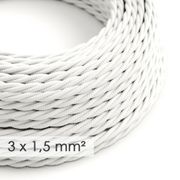 Textilkabel Rayon Twisted Vit 3x1,5 mm² | Creative Cables