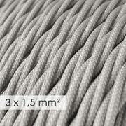 Textilkabel Rayon Twisted Silver 3x1,5 mm² | Creative Cables