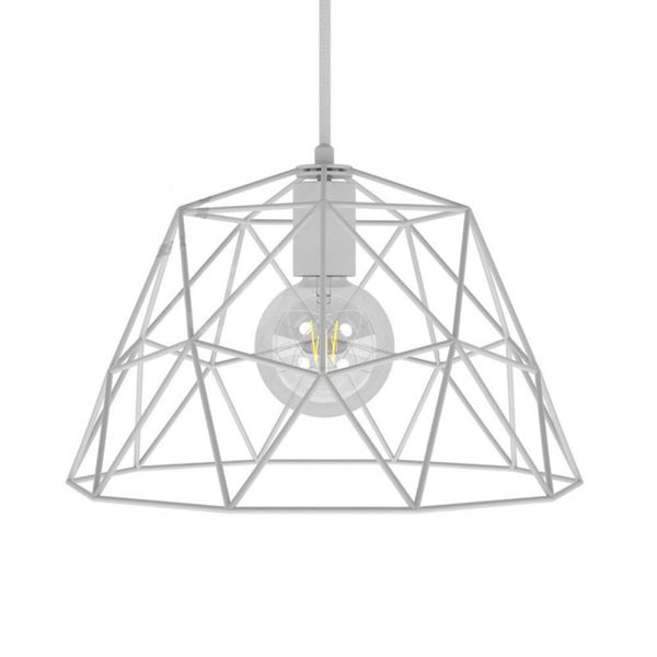 Lampskärm XL Cage Metall E27 Vit | Creative Cables Återförsäljare