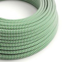 Textilkabel Rayon Zigzag Grön/Vit 2x0.75 mm² | Creative Cables