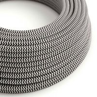 Textilkabel Rayon Zigzag Svart/Vit 3x0.75 mm² | Creative Cables