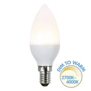 Dimbar Kallvit Kronljuslampa LED Dim to Warm 5,0W 470lm E14 Opal
