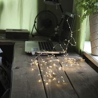 Dew Drops String 100 LED Chaser Dagsljus/Silver för USB
