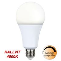 Kallvit Dimbar Normallampa LED 19,0W 2200lm E27 Opal