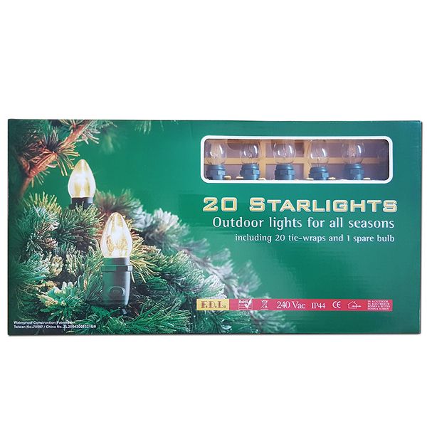 Reservlampa till Julgransslinga StarLights 20L Klar, 4-pack