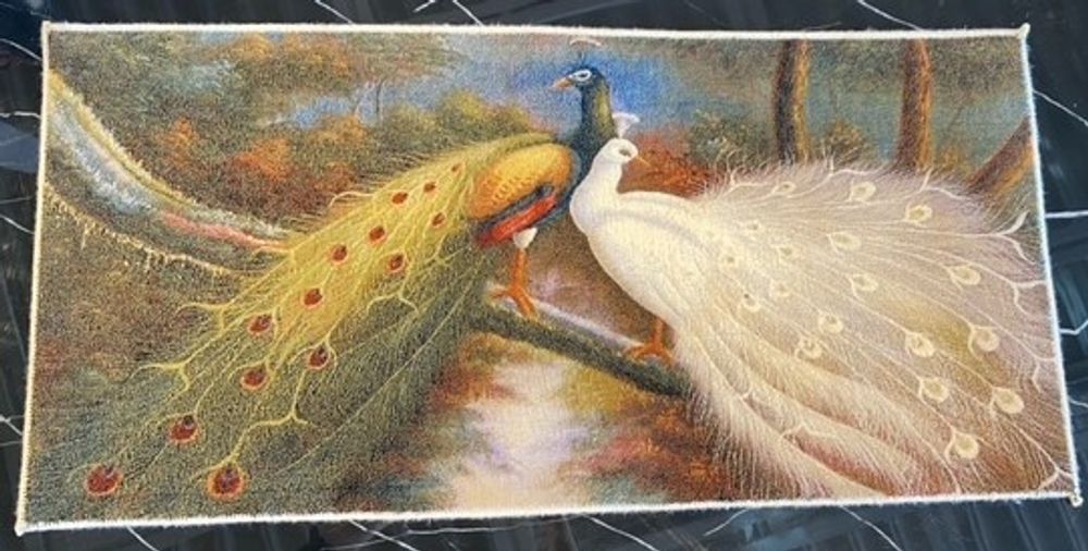 Produktbild för Väggmatta Påfågel 2