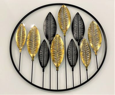 Produktbild för Väggdekoration Cirkle Svart / Guld 