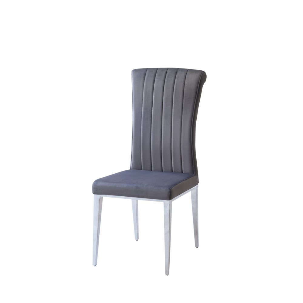 Produktbild f&ouml;r Bella stol m&ouml;rkgr&aring; silver 