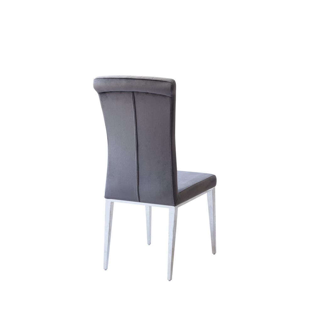 Produktbild f&ouml;r Bella stol m&ouml;rkgr&aring; silver 