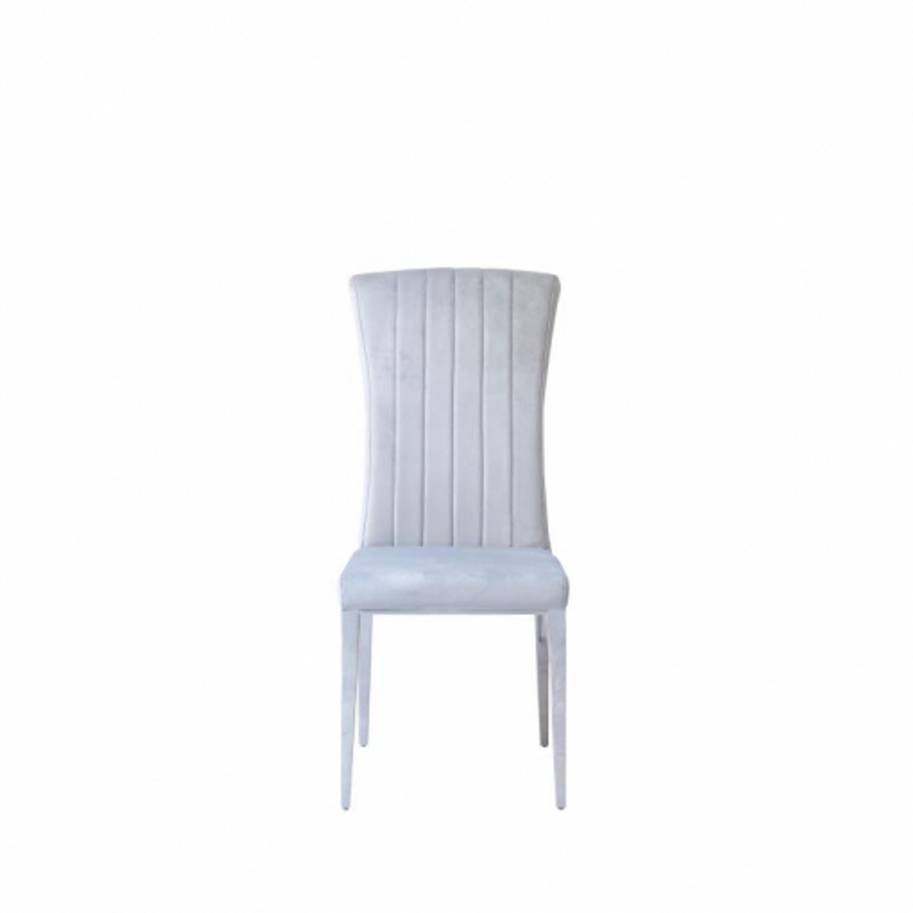 Produktbild f&ouml;r Bella stol i gr&aring; sammet med silver ben