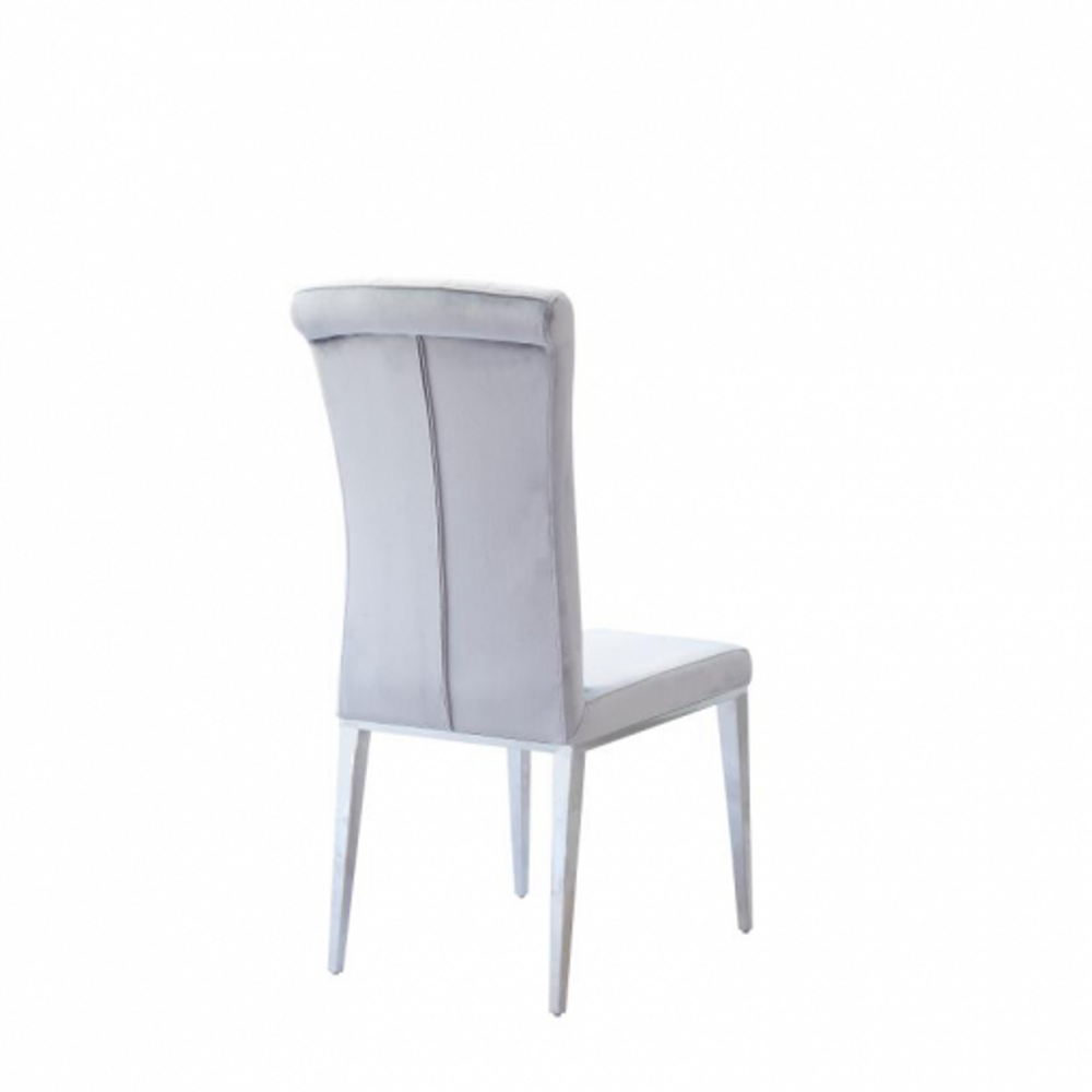 Produktbild f&ouml;r Bella stol i gr&aring; sammet med silver ben