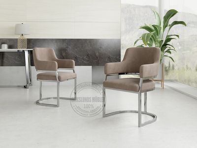 Produktbild för Paris stol gråbeige silver