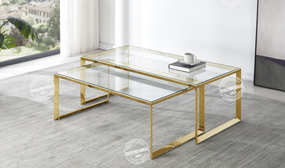 Produktbild för Soffbord Cambel guld