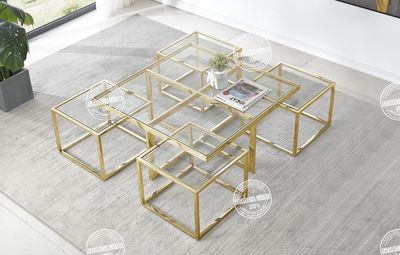 Produktbild för Soffbord Elia guld