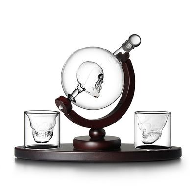 Produktbild för Karaff Glob skull whiskeyset 3 delar