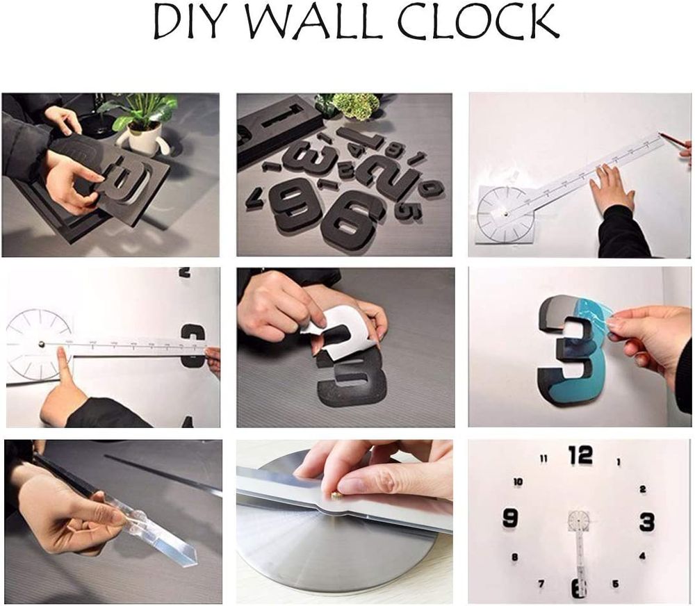 Produktbild f&ouml;r DIY Klocka black words