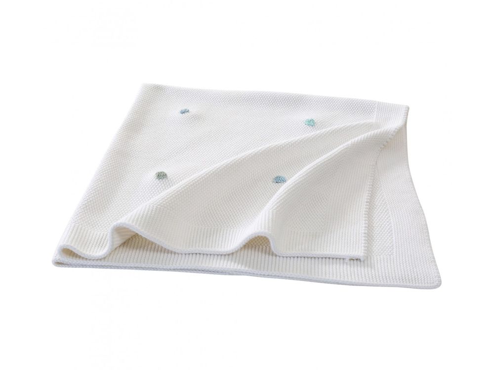 Babyfilt Tricot bl&aring; / gr&aring;