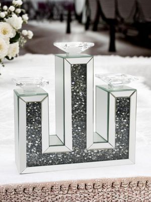 Produktbild för B56 ljusstake i spegelglas  