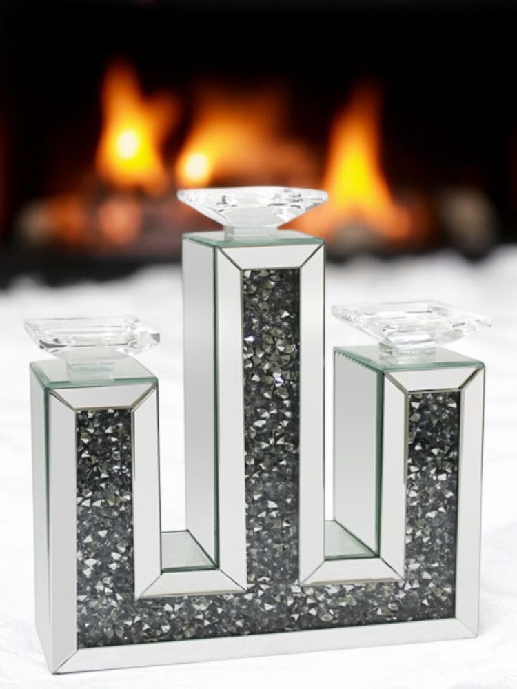 Produktbild för B56 ljusstake i spegelglas  