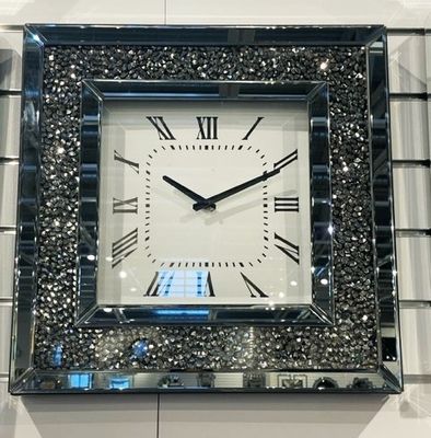 Produktbild för Spegelklocka Grey Diamant