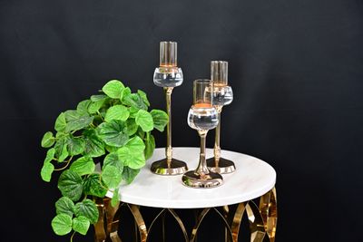 Produktbild för Ljusstake Ban 3 -pack Guld 